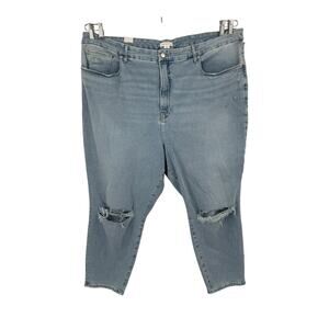 Good American Good Waist skinny jeans light blue size 28